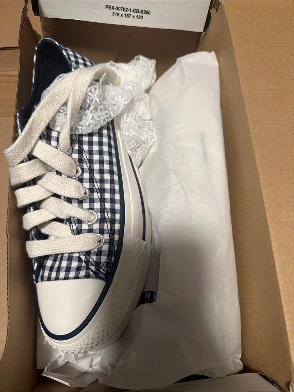 Converse Womens Chuck Taylor All Star Lift Obsidian Gingham Sz 7 Sneaker - Picture 1 of 6
